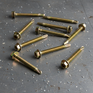 PDC Brand Hex Head Self-Drilling <b>Screws</b> Class 8 Standard Thread for Building & Roofing Zinc Finish Steel Brass Material Inch - Product Image 1