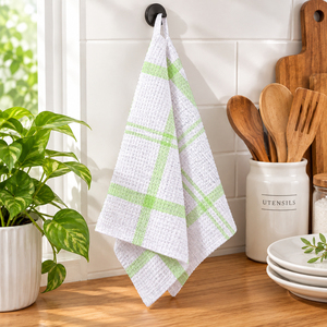 Chiffon à vaisselle 100% OEM écologique à motif quadrillé, tissé en gaufre, séchage rapide, personnalisé pour la cuisine - Product Image 5