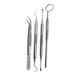Kit d'examen dentaire avec sonde exploratrice et miroir buccal avec manche ergonomique en acier inoxydable, professionnel pour les dentistes cliniques - Product Image 1