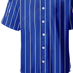 Wholesale Custom ZPB Unisex Baseball Jersey Blue Plain <b>Shirt</b> Men Sublimation Button Up Cheap Baseball For Sorority & Fraternity - Product Image 2