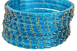 Ensemble de bracelets en verre goutte d'eau à finition brillante, bijoux de mode étincelants pour mariage, fête et usage quotidien, en vente - Product Image 2