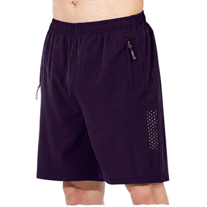 Shorts Bermuda pour homme en vert olive, séchage rapide, avec poches zippées, taille élastique, vêtements de sport décontractés - Product Image 3