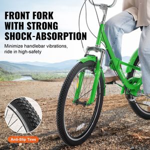 Triciclo Pieghevole per Adulti in Acciaio al Carbonio da 24 Pollici a 7 Velocità con Sedile Regolabile e Cestino Stile Cruiser, Cilindrata 110cc - Product Image 5