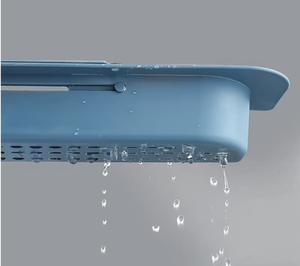 OEM/ODM Vietnam Retractable Metal Sink Drain Rack Soap <b>Sponge</b> <b>Holder</b> with Towel Bar Organizer - Product Image 3