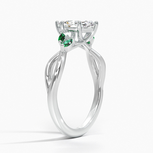 BOJ <b>Ring</b> 068 Marquise Cut 925 <b>Silver</b> Engagement <b>Ring</b> With <b>Emeralds</b> Diamond <b>Ring</b> 2ct D Color VVS1 Moissanite GRA Certified Sale - Product Image 2