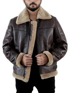 High Quality <b>Men's</b> Brown Leather <b>Canvas</b> <b>Jacket</b> Collar Flight <b>Jacket</b> <b>jacket</b> for <b>men</b> 2026 - Product Image 4