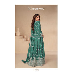 Ropa de lujo Salwar Kameez con diferentes colores para mujeres Kurtis cosido Atractivo indio pakistaní Anarkali Kurtis con Dupatta - Product Image 6