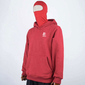 Sweat à capuche balaclava double couche avec logo personnalisé, grande taille, 100% coton polaire respirant, pour usage extérieur - Product Image 3