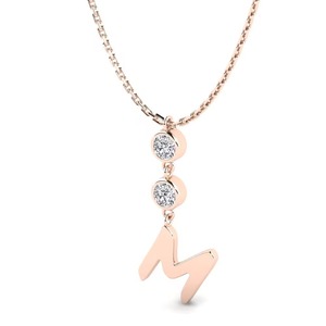 M <b>Letter</b> Design Pendant <b>Charm</b> stylish look moissanite + silver Hip hop Style Unisex Jewelry Gift pendant premium quality - Product Image 3
