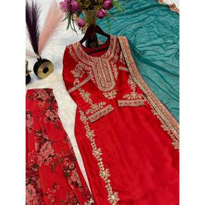 Designer <b>Women's</b> Party Wear Top with Bottom and Dupatta Elegant Set - Product Image 5