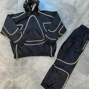 Conjunto Deportivo Impermeable y Cortavientos Personalizado para Hombre, Chaqueta y Pantalones de Poliéster y Nailon Reflectantes, Ropa Deportiva para Exteriores - Product Image 1