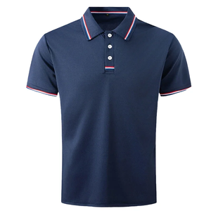 Polo pour homme à séchage rapide, couleur unie, col élastique, manches courtes, t-shirt de sport pour une tenue active - Product Image 2