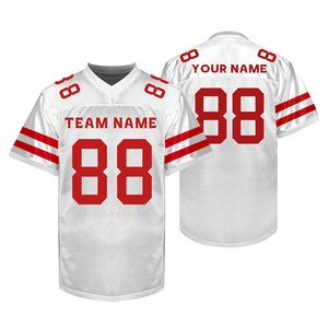 Maillot de football américain en polyester maillé, impression sérigraphique éblouissante, ODM, marque privée, col en V, équipement durable - Product Image 1