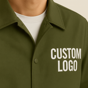 Buttons Closure Custom Logo Men Clothing Coaching Jacket Breathable Gym Workout Training Plus Size Raincoat <b>Coaches</b> Jackets - Product Image 4