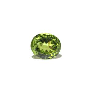 Loose Peridot Gemstone 6.65 Carat Oval Cabochon Emerald Cut Faceted for Fine Jewelry - Product Image 1