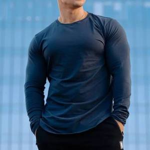 Premium Gym Training <b>Shirt</b> Men's <b>Patchwork</b> Crew Neck Tee Breathable Casual Workout <b>Shirt</b> Classic Long Sleeve Fitness - Product Image 1
