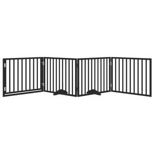 Barrière pliable pour chien à 4 panneaux avec porte, 126,0 pouces, en bois de peuplier noir, barrières et enclos pour animaux de compagnie - Product Image 3