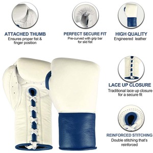 Professional Boxing <b>Gloves</b> Lightweight <b>Moisture</b> Wicking Breathable Unisex Lace-Up Training Sparring Competition <b>Gloves</b> - Product Image 3