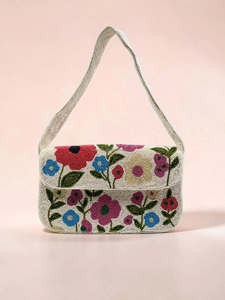 Colorful Floral Beaded Shoulder Bag Embroidered Boho Crossbody Purse <b>Summer</b> Women's <b>Handbag</b> - Product Image 5