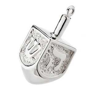 Tendencia: Dreidel de Hanukkah de Cristal Plateado, Colgante Giratorio de Lujo Hebreo Judío, Regalo Coleccionable, Superventas, de Latón - Product Image 1