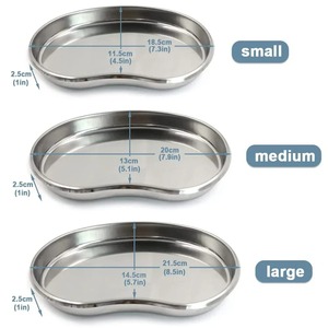 1 unidad de bandeja de acero inoxidable para tatuajes, almacenamiento de cosméticos, tarro, contenedor, botella, pinzas, bandeja médica, quirúrgica, dental - Product Image 3