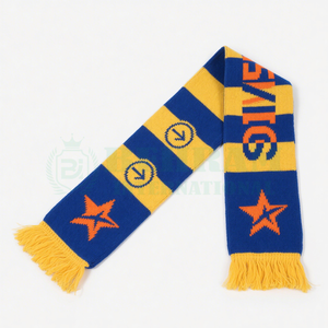 High Quality Unisex Adult Knitted Jacquard 100% Acrylic Long Embroidered Checked Warm Custom Logo <b>Scarf</b> for Winter Season - Product Image 5