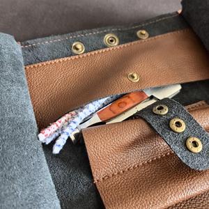 Étui à pipe en cuir véritable fait main, portable, pochette à tabac, accessoires de fumeur, sac de voyage PRB-0004F - Product Image 3
