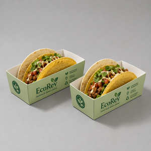 Eco Friendly High Quality Food Grade <b>Biodegradable</b> Disposable Paperboard Taco <b>Packaging</b> Custom Printed Tacos Box Food Container - Product Image 2