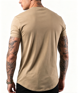 Vêtements de sport OEM ODM 95% coton 5% élasthanne, écologiques, séchage rapide, 180g, ourlet festonné, coupe ajustée, t-shirt personnalisé pour hommes, musculation - Product Image 5