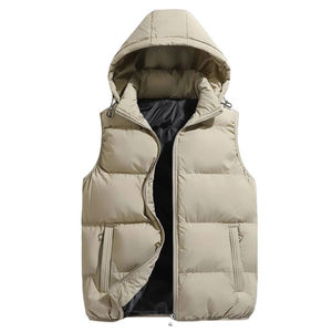 Veste polaire d'hiver sans manches personnalisée 2026 pour homme, coupe ajustée décontractée, épaisse, avec col montant, respirante, imperméable et réversible - Product Image 1