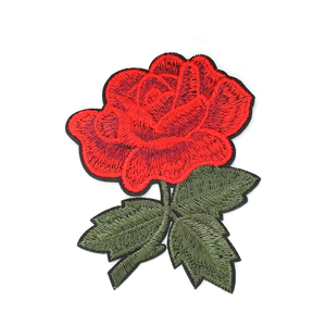 Juego de parches termoadhesivos de lona 3D con bordado de rosas multicolor para sombreros - Product Image 3