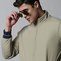 Blouson Bomber Léger en Toile pour Homme, Couleur Unie, Col Montant, Fermeture Éclair, Coupe-Vent, Vêtement Décontracté d'Automne