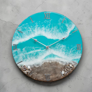 Abstract Round Resin <b>Digital</b> Wall <b>Clock</b> Quartz Oversized Contemporary Design Two-piece Antique Style 15mm Thick Plate for Office - Product Image 5