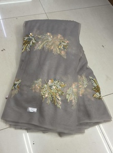 Tela de red ligera con revestimiento de PE de primera calidad con bordado de cuentas pesadas para vestidos de novia, lehengas, ropa étnica, 45 GSM, para mujer - Product Image 5