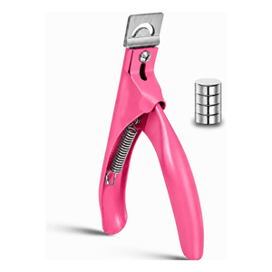 Coupe-ongles de qualité supérieure avec aimants de petite taille, couleur rose, bord tranchant, pour faux ongles en gel, avec 10 aimants - Product Image 1
