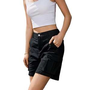 กางเกงยีนส์ขาสั้นลำลองสำหรับผู้หญิง เอวสูง ทรงเข้ารูป เอวยางยืด ระบายอากาศได้ดี ผ้าฝ้าย 100% ความยาวระดับเข่า บริการ OEM - Product Image 6
