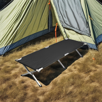 Lit de camping pliable en acier avec fonction inclinable pour la plage et l'extérieur