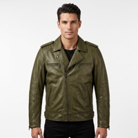 Dumela Nouvelle Veste Bomber Décontractée pour Homme en Cuir de Vachette Gaufré à Bouton Unique, Coupe Classique, Service OEM, Noire, Séchage Rapide et Respirante