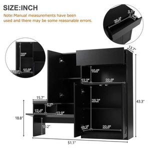 "Modern 2-in-1 <b>Shoe</b> Cabinet Bench with Soft Cushion & Arched Doors for Versatile <b>Storage</b>" - Product Image 5