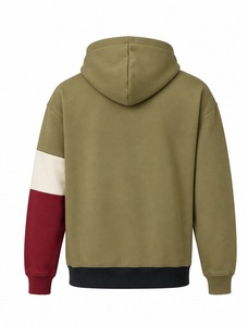 Chaqueta de Forro Polar con Capucha para Hombre, Diseño de Bloques de Color y Parches - Product Image 6