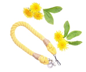 One Color Ombre/Solid Cotton Rope Clasp <b>Collar</b> Solid Yellow Small <b>Collar</b> for Every Doggy Size Cotton Dog Rope <b>Collar</b> - Product Image 1