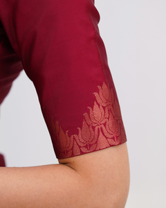 Maroon Blended Silk With Zari Work <b>Kurta</b> Set With Dupatta For <b>Women</b> Traditional Indian Wear Casual Outfit Regular Fit - Product Image 6