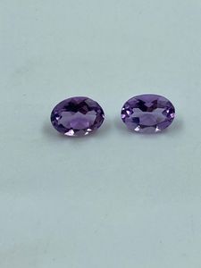 Pierre précieuse améthyste naturelle, pierre en vrac, 1,37 carat, 5x7MM, forme ovale, 2 pièces pour la fabrication de bijoux - Product Image 5