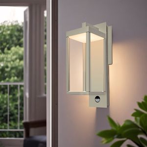 <b>LED</b> Integrated Outdoor Wall <b>Light</b> with Clear Glass Shade Motion <b>Sensor</b> Porch Lamp 22529 - Product Image 6