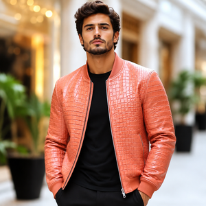 Wholesale Men's for Embossed Leather Bomber <b>Jacket</b> Breathable Summer <b>Western</b> Classic Shirt Style Private Label - Product Image 4