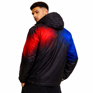 Men's Gradient Color Hooded <b>Racer</b> <b>Jacket</b> Windproof Puffer <b>Jacket</b> Streetwear Zipper Front Logo Design Autumn Wear Parka <b>Jacket</b> - Product Image 4