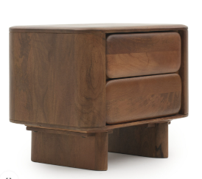 Modern Bedroom Nightstand With Two Drawers Teak Wood <b>Side</b> <b>Table</b> Bedroom <b>Set</b> Home Furniture - Oddy - Product Image 5