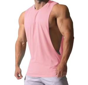 100% Cotton Custom <b>Men</b> Muscle Tank Top Big Cut Gym <b>Vest</b> Wholesale Fitness Singlet <b>Stringer</b> Training Sleeveless Sportswear OEM - Product Image 1