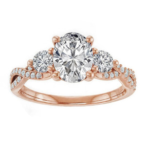 Anillo de diamantes de oro de 9k/10k/14k/18k con corte ovalado, diamante cultivado en laboratorio, estilo infinito, anillo de compromiso certificado por IGI para mujeres y niñas. - Product Image 4