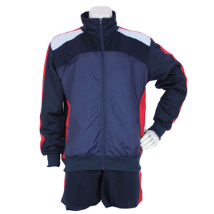 Custom Men Sports Hoodie Wholesale Navy Red Zip Up Jacket Training Warmup <b>Top</b> Team Wear Bulk Supplier OEM Athletic Outerwear - Product Image 1